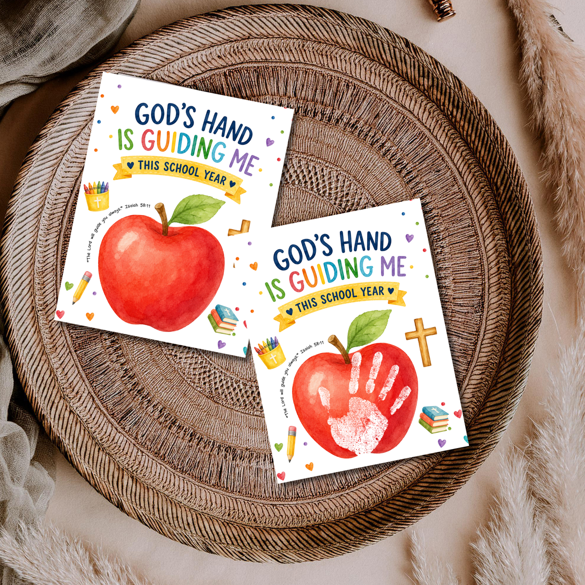 God's Hand Is Guiding Me This School Year Handprint Craft Printable | Christian First Day of School Keepsake