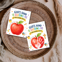 God's Hand Is Guiding Me This School Year Handprint Craft Printable | Christian First Day of School Keepsake