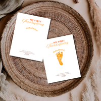 My First Thanksgiving Footprint Craft Printable, Baby's First Thanksgiving Keepsake, Pumpkin Pie Footprint Art, Newborn Thanksgiving Printable PDF