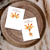 My First Thanksgiving Footprint Craft Printable | Baby Turkey Footprint Keepsake | Thanksgiving Baby Craft | Infant Toddler Thanksgiving Memory