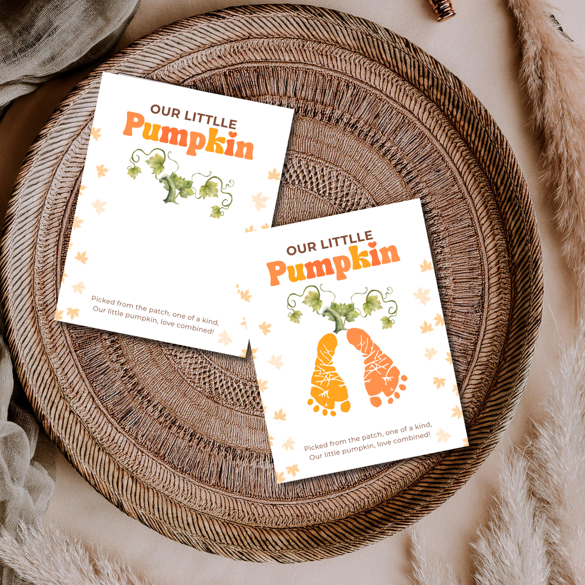 Pumpkin Handprint & Footprint Craft Printable | Our Little Pumpkin Keepsake | Fall Baby Handprint Craft | Preschool Autumn Activity | Digital Download
