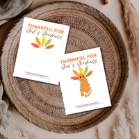 Christian Thanksgiving Footprint Craft Printable, Thankful for God's Goodness, Turkey Footprint Keepsake, Sunday School Thanksgiving Activity PDF