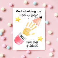Editable Christian First Day of School Printable | Personalized Back to School Handprint Poster | Psalm 139:16 Classroom Decor | Canva Template