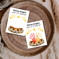 Campfire Handprint Craft Printable | Shine Bright When It's Darkest | Fall Campfire Keepsake | Halloween Thanksgiving Preschool Activity