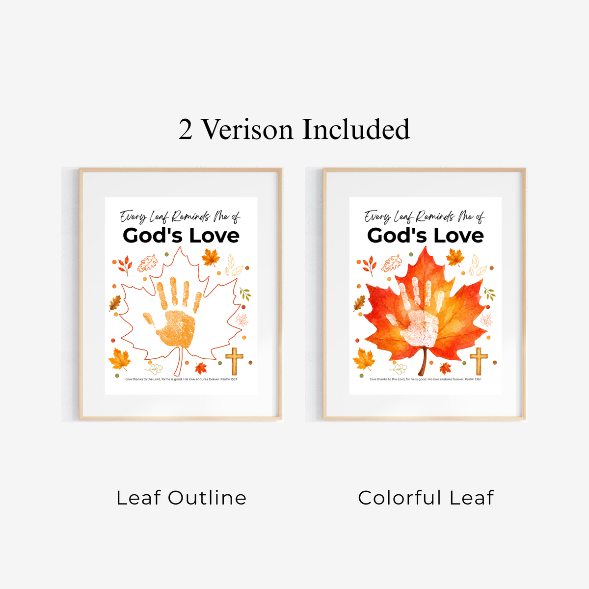 Every Leaf Reminds Me of God's Love Handprint Craft | Christian Fall Handprint Printable | Autumn Bible Keepsake | Preschool Thanksgiving Faith Activity