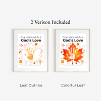 Every Leaf Reminds Me of God's Love Handprint Craft | Christian Fall Handprint Printable | Autumn Bible Keepsake | Preschool Thanksgiving Faith Activity