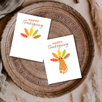 Happy Thanksgiving Footprint Craft Printable, Turkey Footprint Keepsake, Fall Thanksgiving Activity for Kids, Preschool Classroom Craft PDF