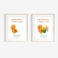 God Picked Me, A Thankful Creation Handprint Craft Printable | Christian Thanksgiving Activity | Preschool Turkey Keepsake