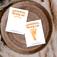 Christian Pie Footprint Craft Printable, Wonderfully Made by God Keepsake, Baby Footprint Art, Fall Thanksgiving Activity, Psalm 139:14 PDF