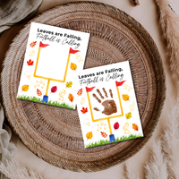 Football Handprint Craft Printable | Leaves Are Falling Football Is Calling | Fall Football Keepsake Activity for Kids | Preschool Printable