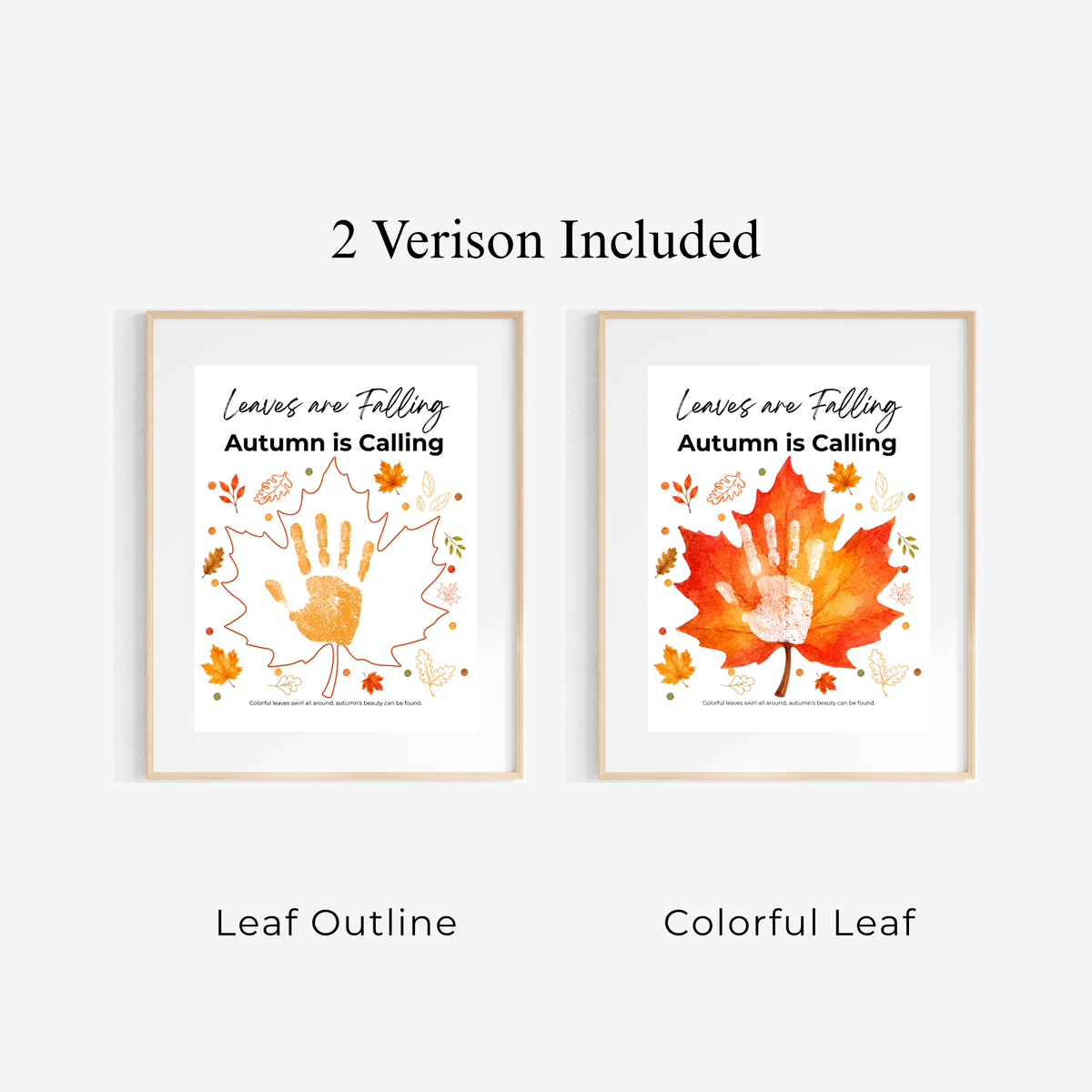 Leaves Are Falling, Autumn Is Calling Handprint Craft | Fall Handprint Printable | Preschool Autumn Keepsake | Kindergarten Fall Activity
