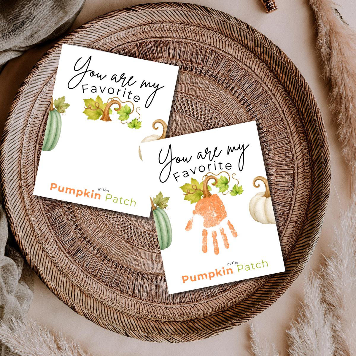 You Are My Favorite Pumpkin in the Patch Handprint Craft Printable, Pumpkin Handprint Keepsake, Baby's First Fall, Preschool Autumn Activity