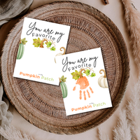 You Are My Favorite Pumpkin in the Patch Handprint Craft Printable, Pumpkin Handprint Keepsake, Baby's First Fall, Preschool Autumn Activity