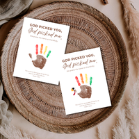 Christian Thanksgiving Turkey Handprint Craft Printable | God Picked You God Picked Me | Thanksgiving Bible Craft for Kids | Sunday School Activity