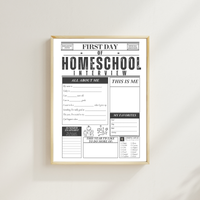 First Day of Homeschool Interview Printable | Homeschool Newspaper Activity | Back to Homeschool Keepsake | All About Me Worksheet