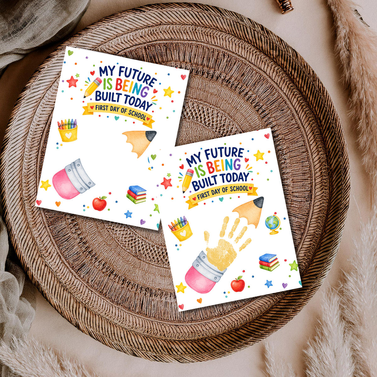 My Future Is Being Built Today Handprint Craft Printable | First Day of School Pencil Keepsake | Preschool & Kindergarten PDF