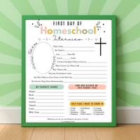 Christian First & Last Day of Homeschool Interview Printable | Faith-Based Homeschool Keepsake | Bible Reflection Worksheet | Christian School Memory