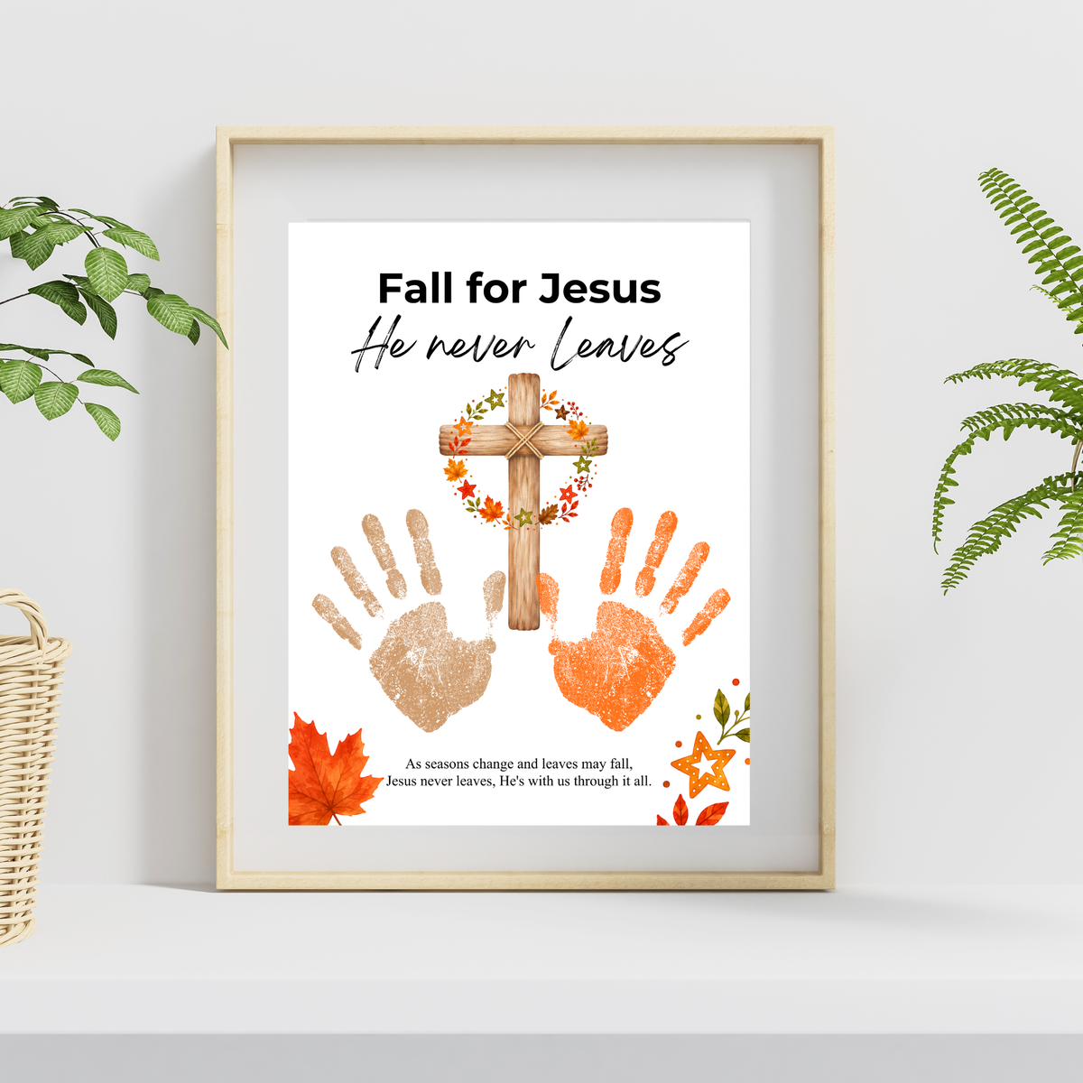 Fall for Jesus Cross Handprint Craft | Christian Fall Printable | Autumn Keepsake for Kids