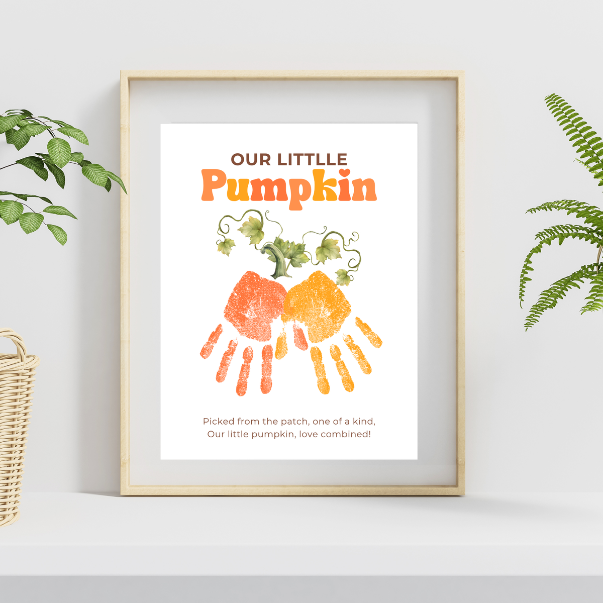 Pumpkin Handprint & Footprint Craft Printable | Our Little Pumpkin Keepsake | Fall Baby Handprint Craft | Preschool Autumn Activity | Digital Download