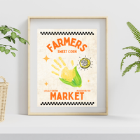Farmers Market Sweet Corn Handprint Craft Printable, Corn Handprint Keepsake, Fall Harvest Activity, Preschool Kindergarten Thanksgiving PDF
