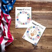 4th of July Handprint Wreath Craft for Kids | Patriotic Preschool & Kindergarten Activity | Independence Day Printable