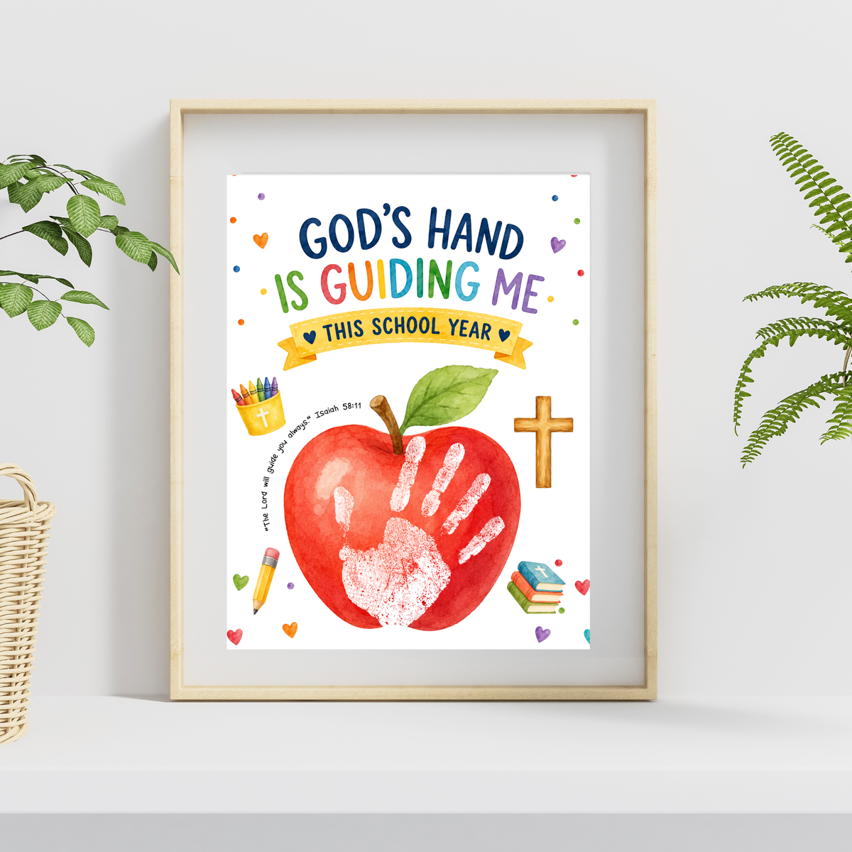 God's Hand Is Guiding Me This School Year Handprint Craft Printable | Christian First Day of School Keepsake