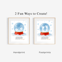 Snow Globe Handprint & Footprint Craft | Winter Keepsake Printable | Preschool Handprint Activity | Baby Footprint Memory Craft