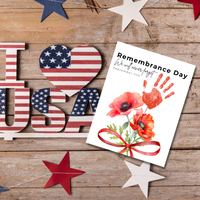 Remembrance Day Handprint Craft for Kids | September 11 Poppy Printable Keepsake | We Will Never Forget