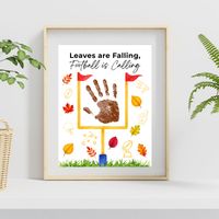 Football Handprint Craft Printable | Leaves Are Falling Football Is Calling | Fall Football Keepsake Activity for Kids | Preschool Printable