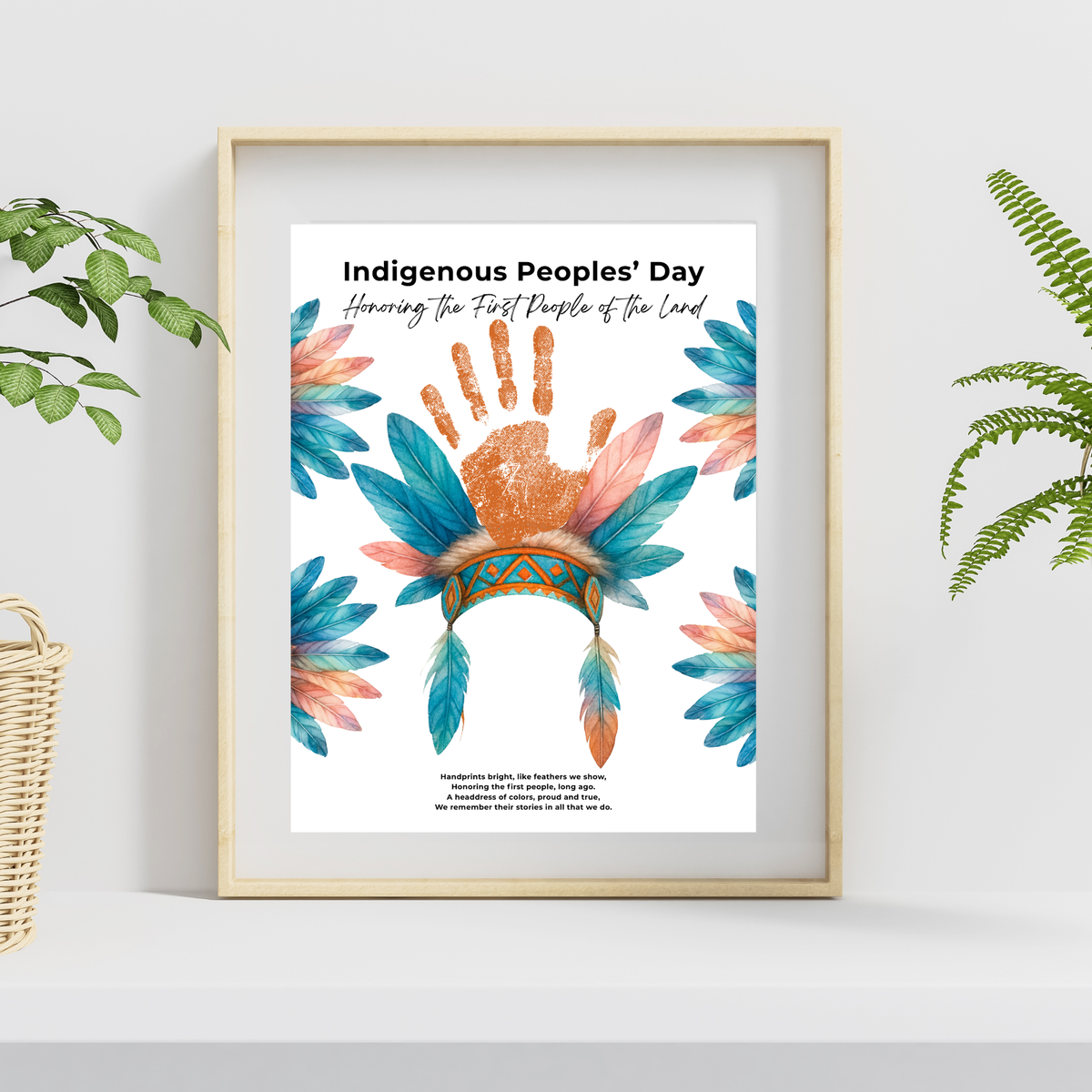 Indigenous Peoples' Day Handprint Craft | Native American Heritage Printable | Preschool & Kindergarten Keepsake Activity