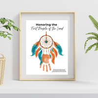 Honoring the First People of the Land Dreamcatcher Handprint Craft | Native American Heritage Month Printable