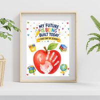 My Future Is Being Built Today Handprint Craft Printable | First Day of School Apple Keepsake | Preschool & Kindergarten PDF