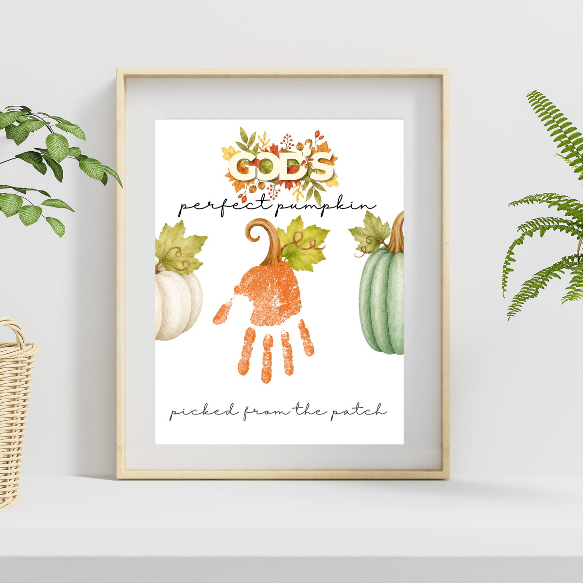 God’s Perfect Pumpkin Handprint Craft Printable | Christian Fall Keepsake | Pumpkin Handprint Activity for Kids | Preschool & Sunday School Craft