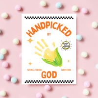 Handpicked by God Corn Handprint Craft | Christian Thanksgiving Printable | Preschool Fall Keepsake
