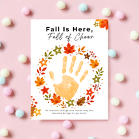Fall Is Here, Full of Cheer Handprint Craft | Fall Wreath Keepsake | Autumn Printable for Kids