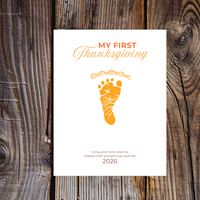 My First Thanksgiving Footprint Craft Printable, Baby's First Thanksgiving Keepsake, Pumpkin Pie Footprint Art, Newborn Thanksgiving Printable PDF