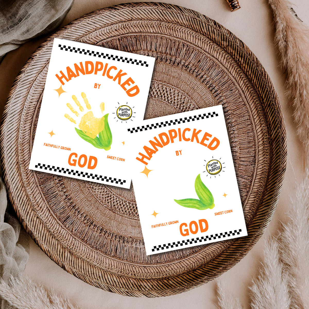 Handpicked by God Corn Handprint Craft | Christian Thanksgiving Printable | Preschool Fall Keepsake