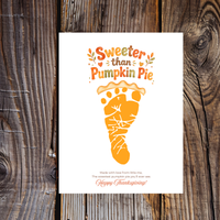 Pumpkin Pie Footprint Craft Printable, Sweeter Than Pumpkin Pie Keepsake, Baby Footprint Art, Thanksgiving Craft for Kids, Fall Printable PDF
