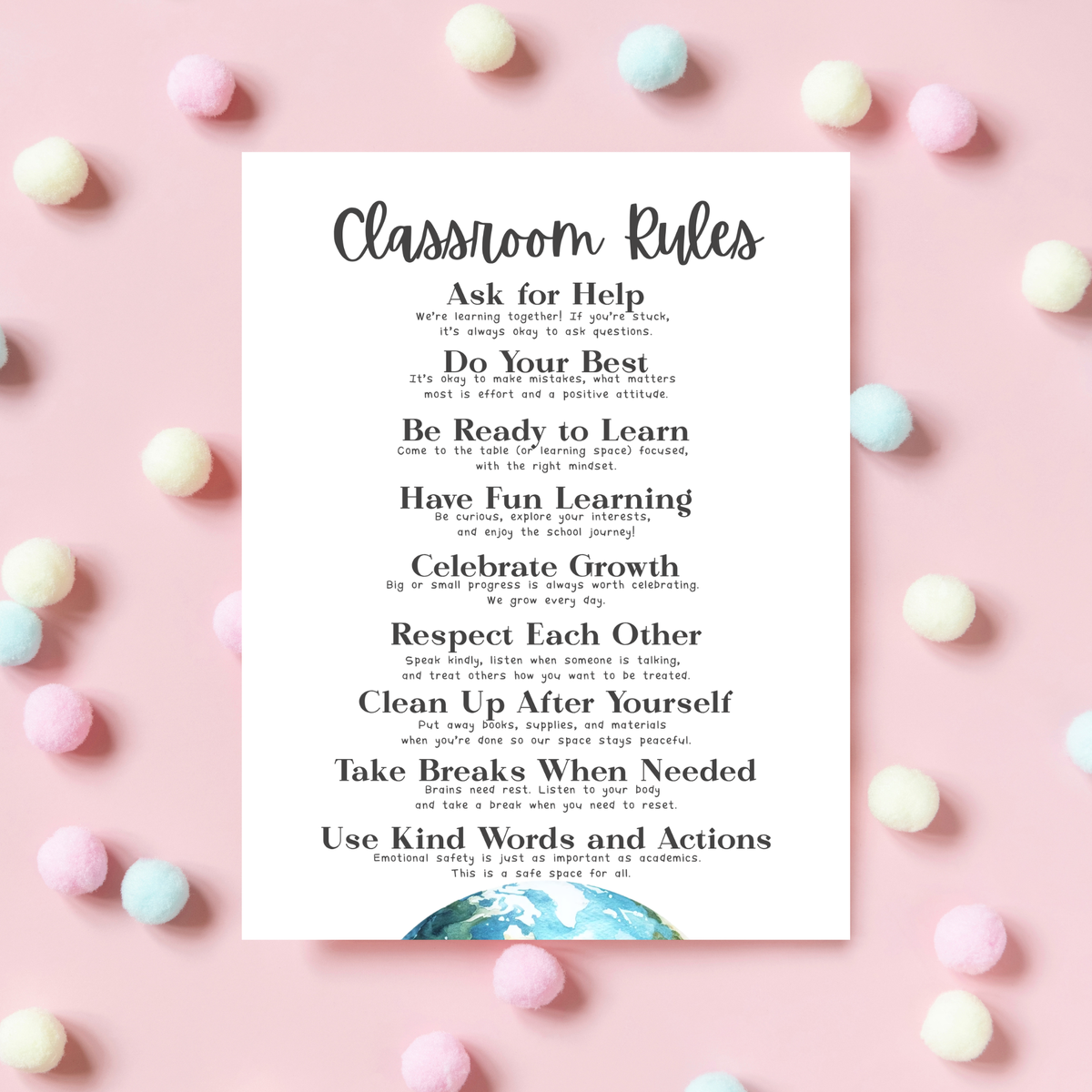 Classroom Rules Printable Poster Set | Classroom Decor | Preschool, Kindergarten & Elementary Classroom Expectations
