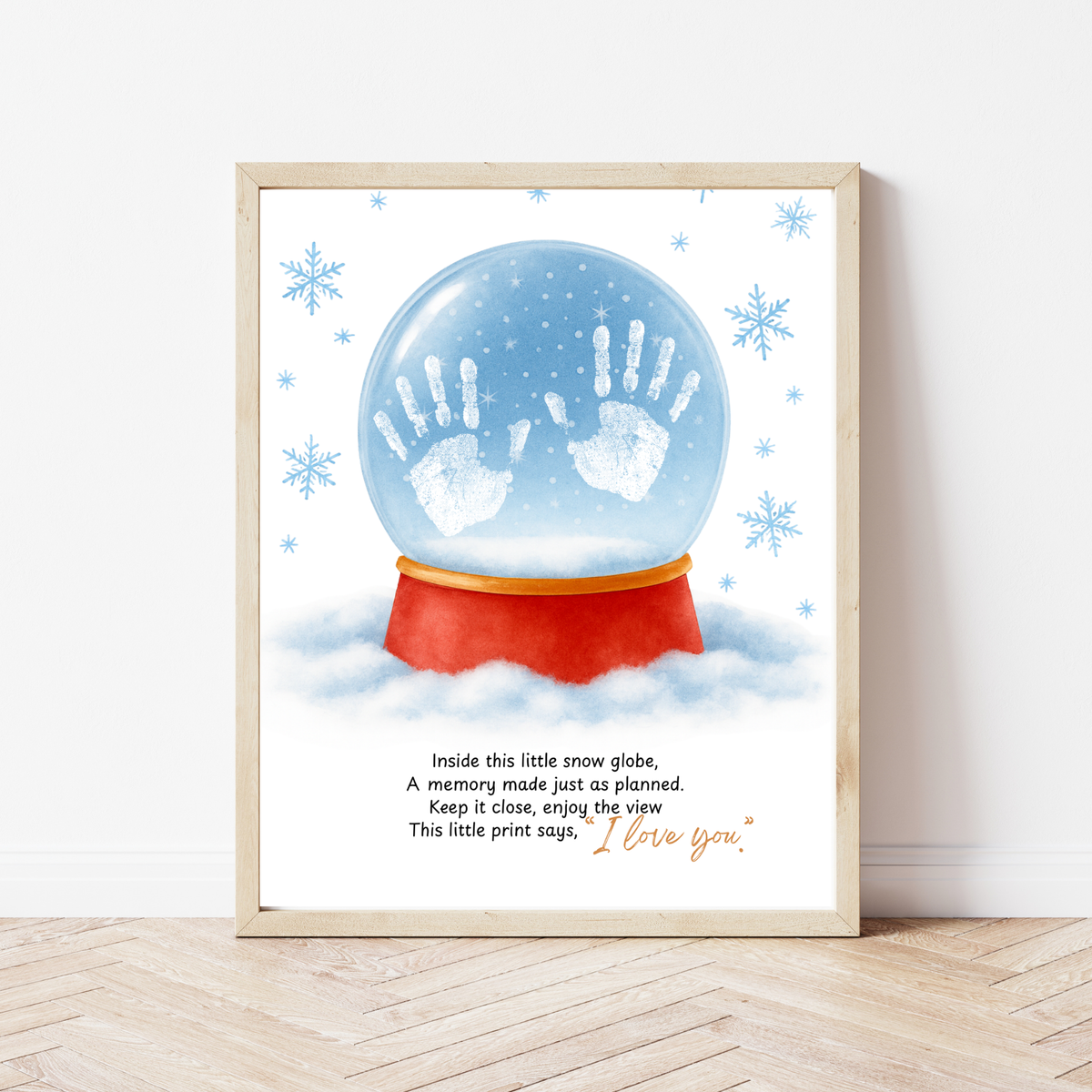 Snow Globe Handprint & Footprint Craft | Winter Keepsake Printable | Preschool Handprint Activity | Baby Footprint Memory Craft