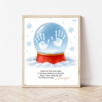 Snow Globe Handprint & Footprint Craft | Winter Keepsake Printable | Preschool Handprint Activity | Baby Footprint Memory Craft