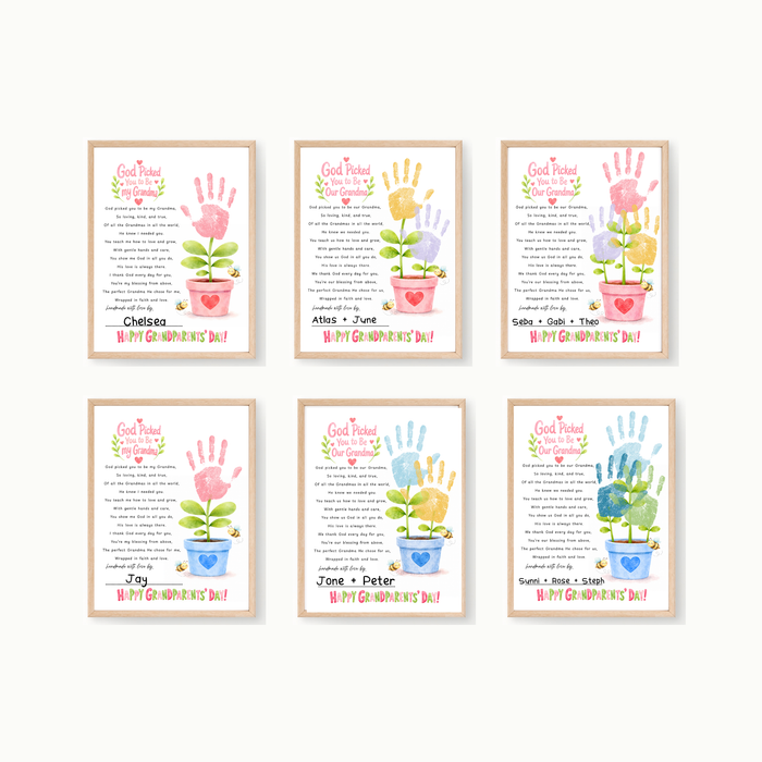 Grandma Grandparents Day Handprint Craft for Kids | God Picked You to Be My Grandma Christian Keepsake