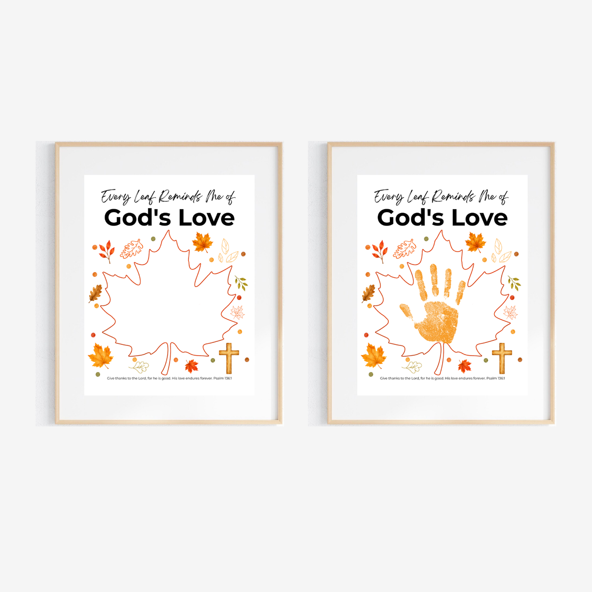 Every Leaf Reminds Me of God's Love Handprint Craft | Christian Fall Handprint Printable | Autumn Bible Keepsake | Preschool Thanksgiving Faith Activity