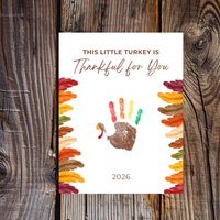 This Little Turkey Is Thankful for You Handprint Craft Printable, Thanksgiving Turkey Keepsake, Fall Handprint Activity for Kids, Preschool Kindergarten PDF