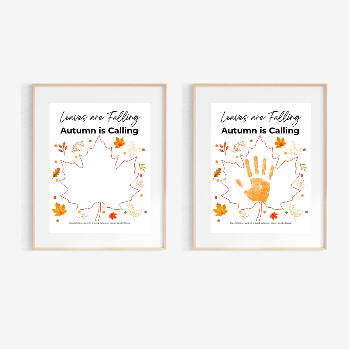 Leaves Are Falling, Autumn Is Calling Handprint Craft | Fall Handprint Printable | Preschool Autumn Keepsake | Kindergarten Fall Activity