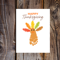 Happy Thanksgiving Footprint Craft Printable, Turkey Footprint Keepsake, Fall Thanksgiving Activity for Kids, Preschool Classroom Craft PDF