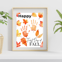 Happy First Day of Fall Handprint Craft | Autumn Keepsake Printable | Preschool Fall Handprint Activity | Classroom & Homeschool Fall Craft