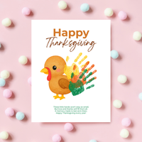 Happy Thanksgiving Turkey Handprint Craft Printable | Thanksgiving Handprint Keepsake | Preschool Fall Activity PDF