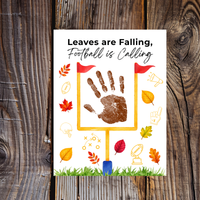 Football Handprint Craft Printable | Leaves Are Falling Football Is Calling | Fall Football Keepsake Activity for Kids | Preschool Printable