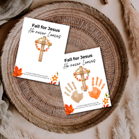 Fall for Jesus Cross Handprint Craft | Christian Fall Printable | Autumn Keepsake for Kids
